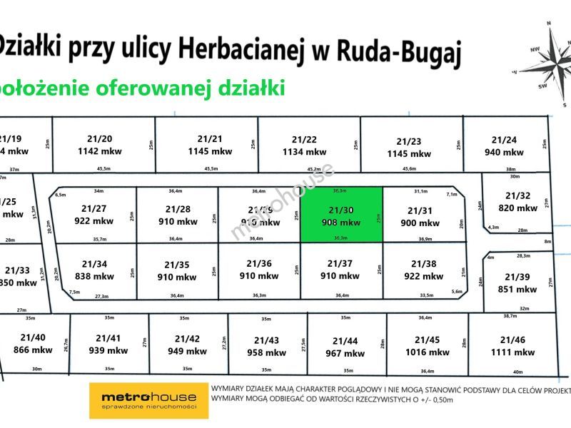 Działka na sprzedaż, Zgierski, Aleksandrów Łódzki, Ruda-Bugaj, Herbaciana