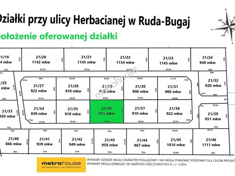 Działka na sprzedaż, Zgierski, Aleksandrów Łódzki, Ruda-Bugaj, Herbaciana